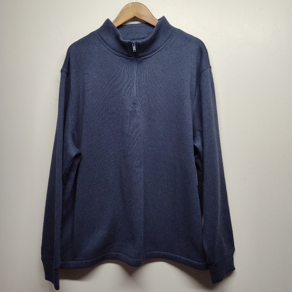 New Old Navy Pullover Knit Sweater Men Size XXL Navy Blue High Neck 1/4 Zip